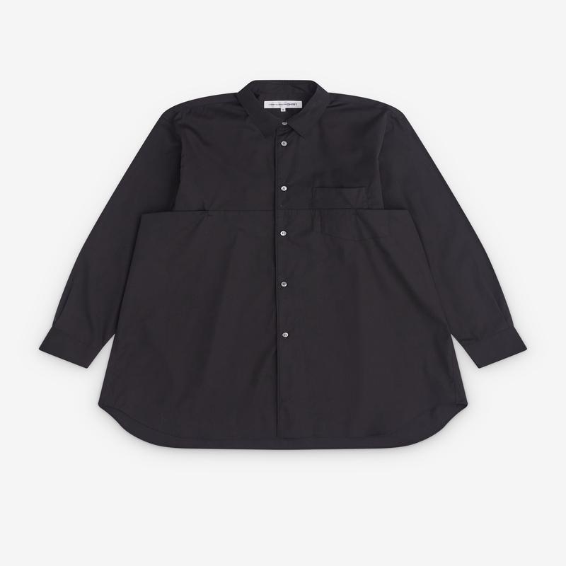 CDG Shirt - Mens Overlay Panel Shirt - (Black)