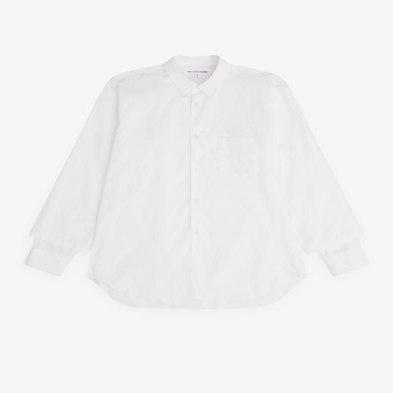 CDG Shirt - Mens Sleeve Overlay Shirt - (White)