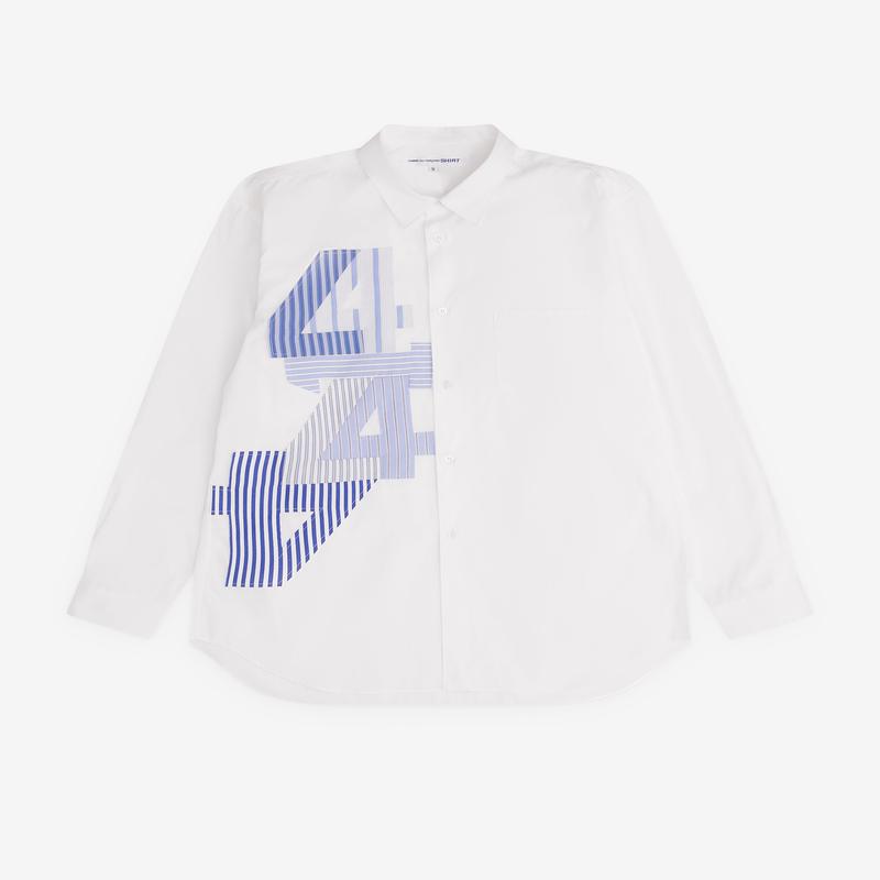 CDG Shirt - Mens Striped Number Shirt - (White)