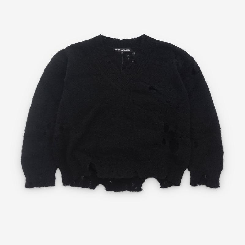 Junya Watanabe - Womens Distressed Sweater - (Black)
