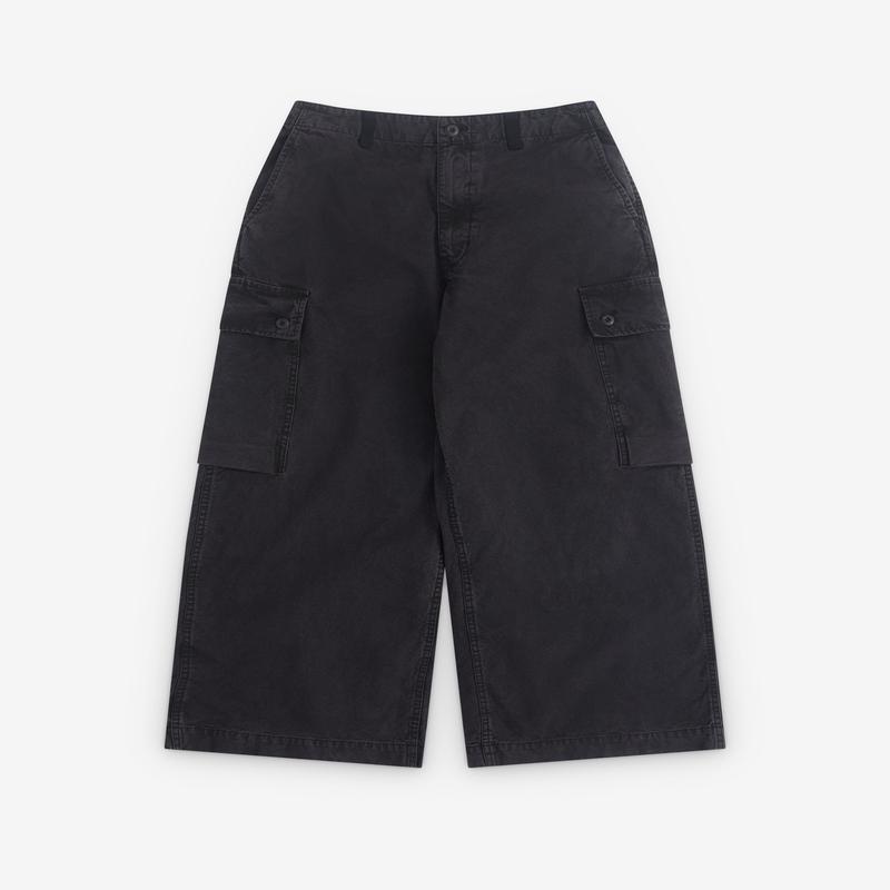CDG Homme - Mens Wide Leg Utility Trousers - (Washed Black)
