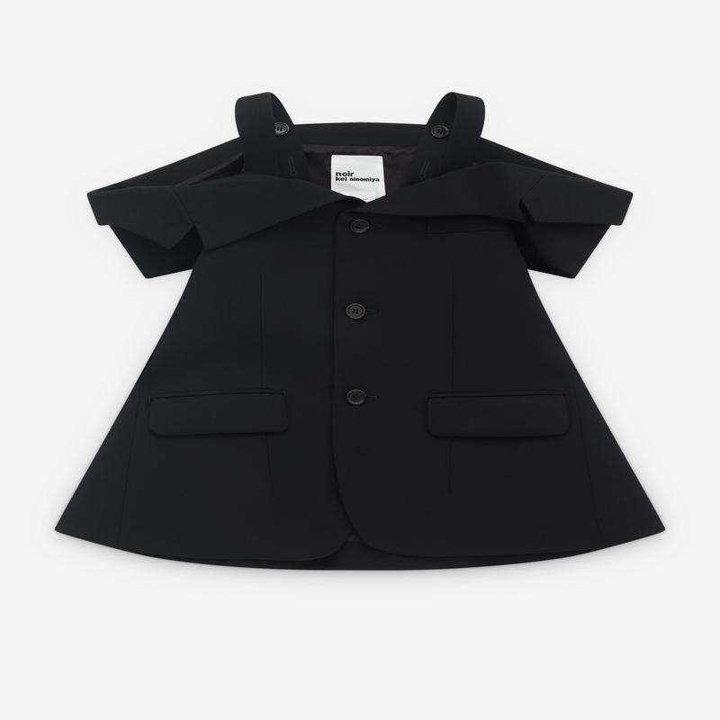 Noir Kei Ninomiya - Womens Off-Shoulder Blazer - (Black)