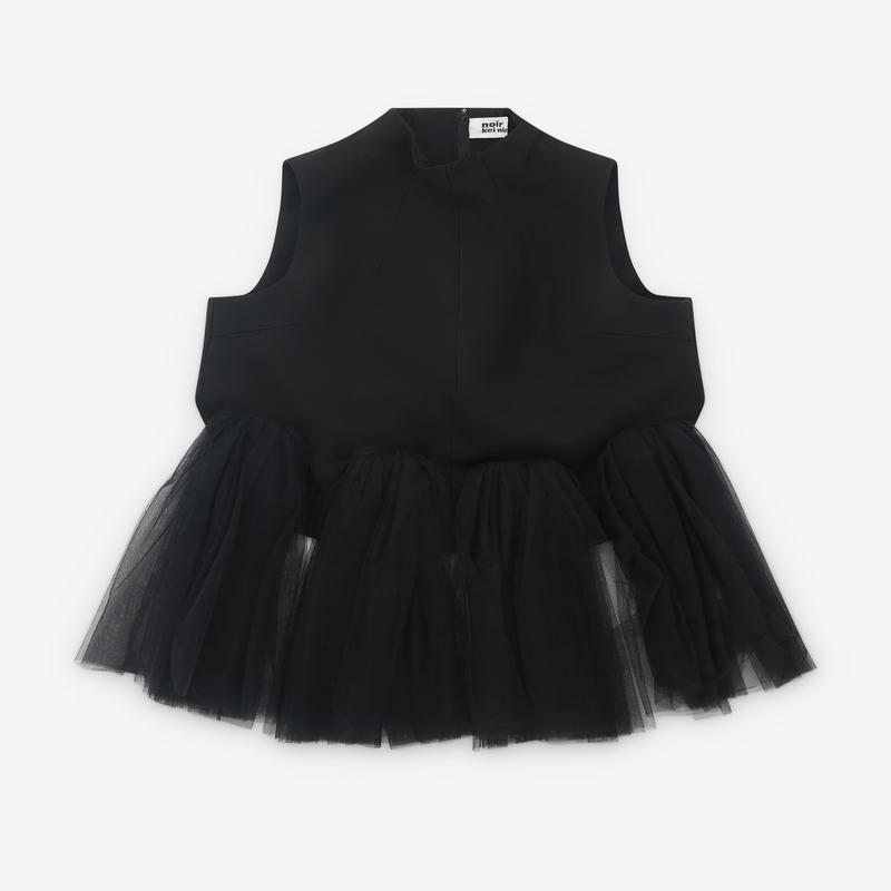 Noir Kei Ninomiya - Womens Tulle Trim Top - (Black)