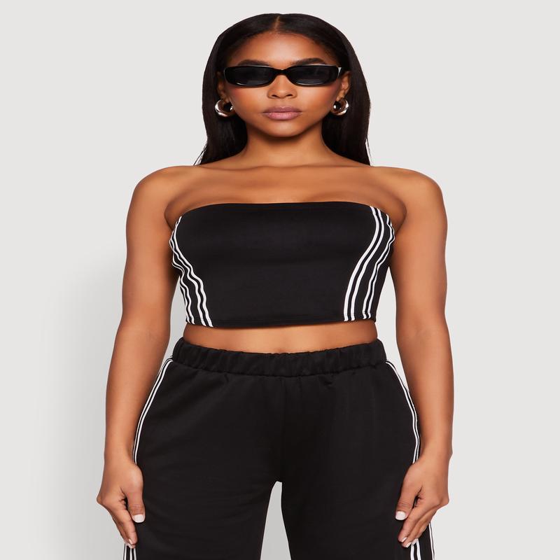 Side Varsity Stripe Tube Top