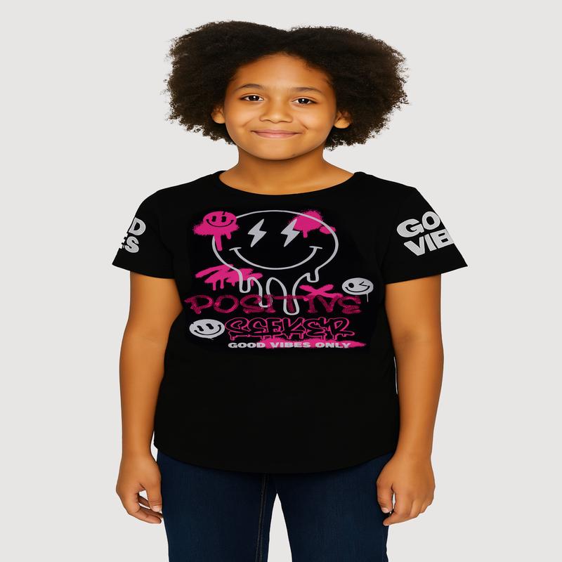 Girls Sequin Positive Seeker Graphic Tee