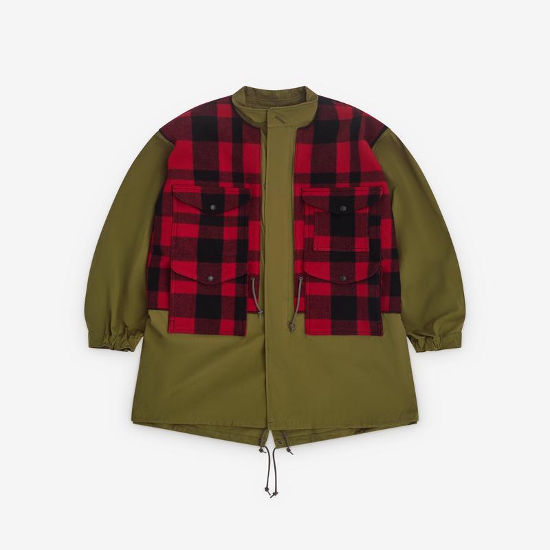 Junya Watanabe Man - Mens Check Fishtail Parka - (Khaki)