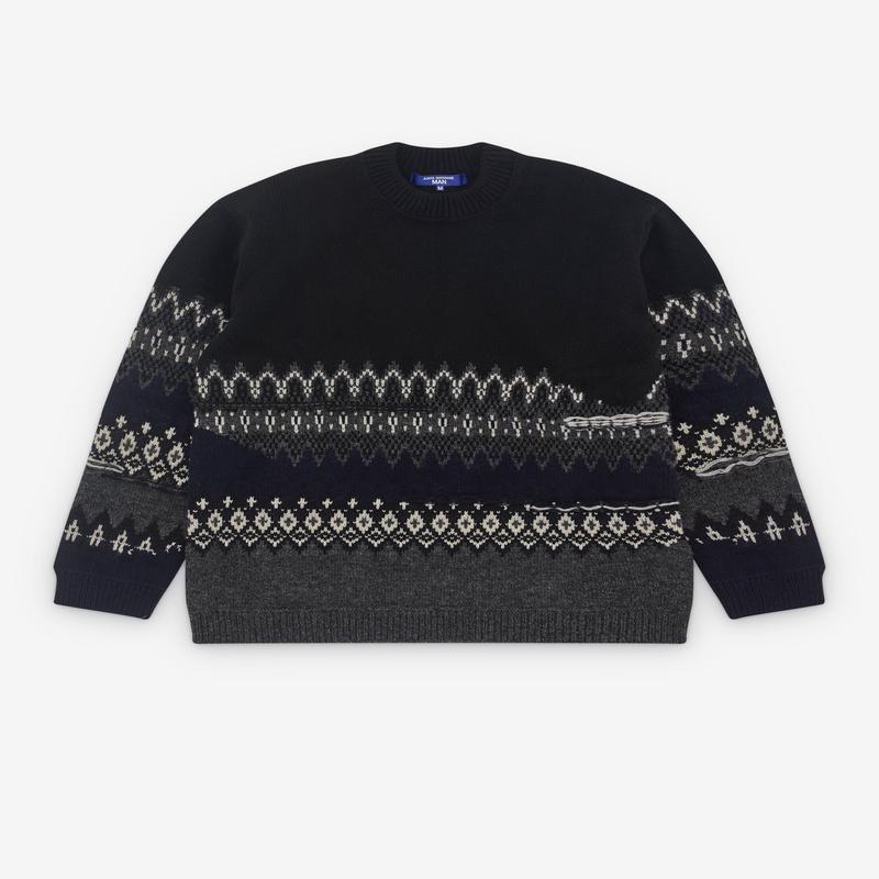 Junya Watanabe Man - Mens Patterned Knit Sweater - (Black)