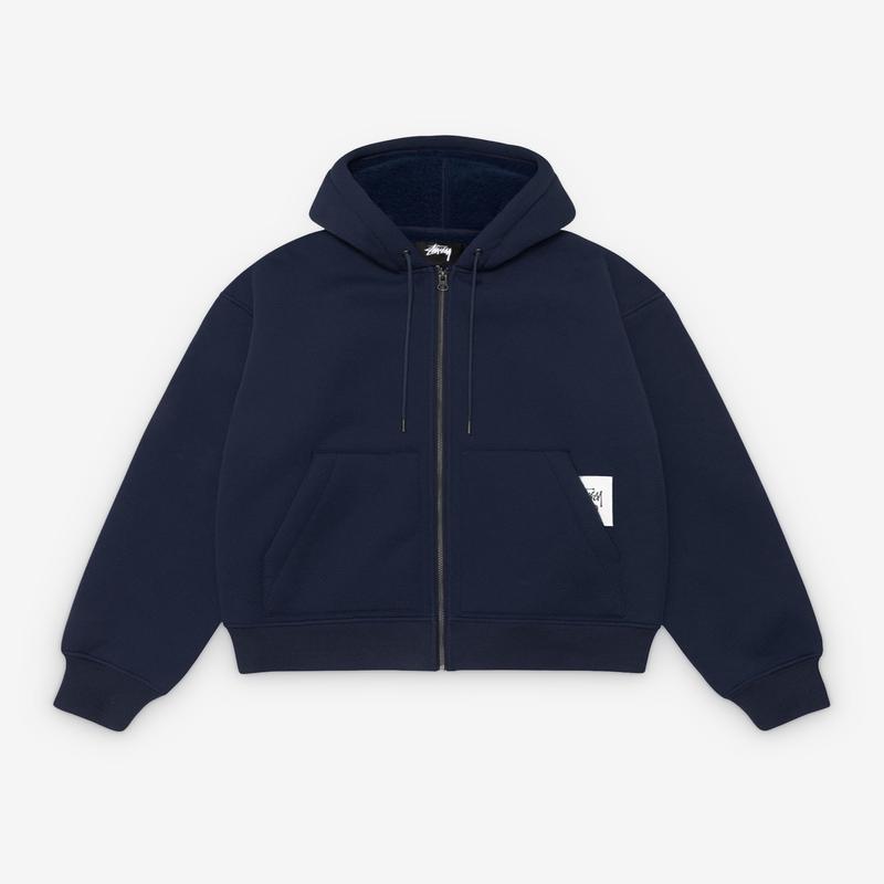 Stssy - Bonded Sherpa Hoodie - (Blue)