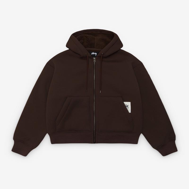 Stssy - Bonded Sherpa Hoodie - (Brown)