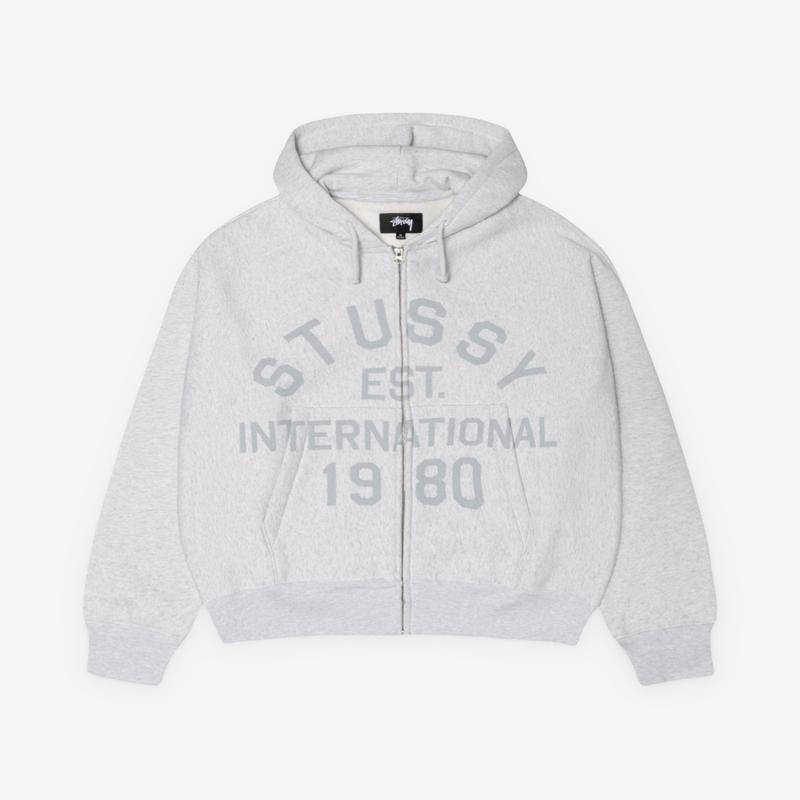 Stssy - Men's Established Zip Hoodie - (Ash Heather)