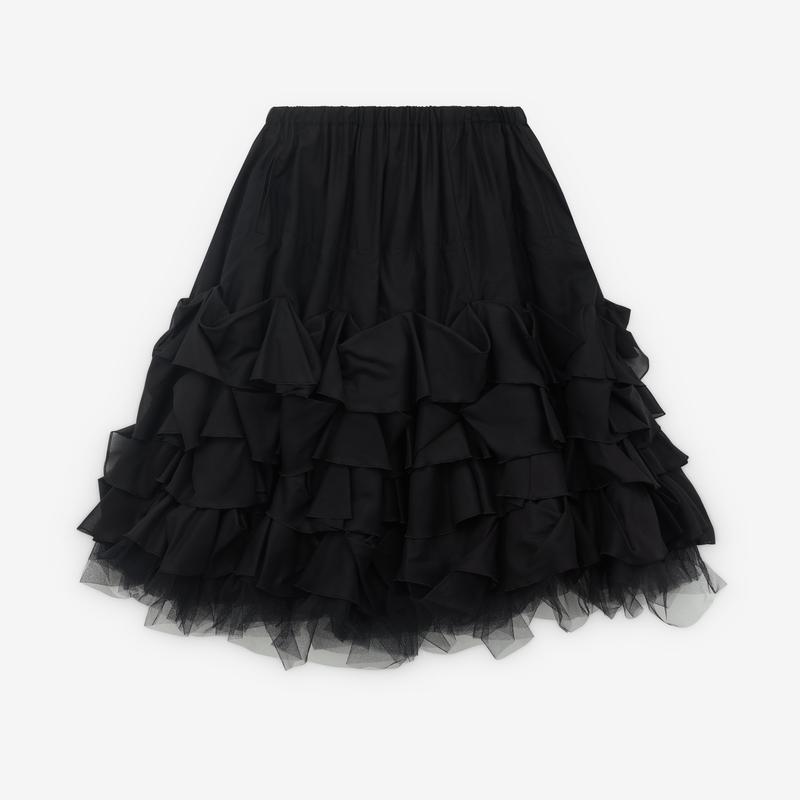 Tao - Womens Gathered Tulle Skirt - (Black)
