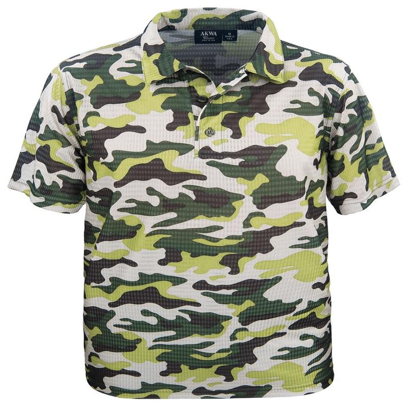 Mens Dry-Wicking Camo Polo Shirt