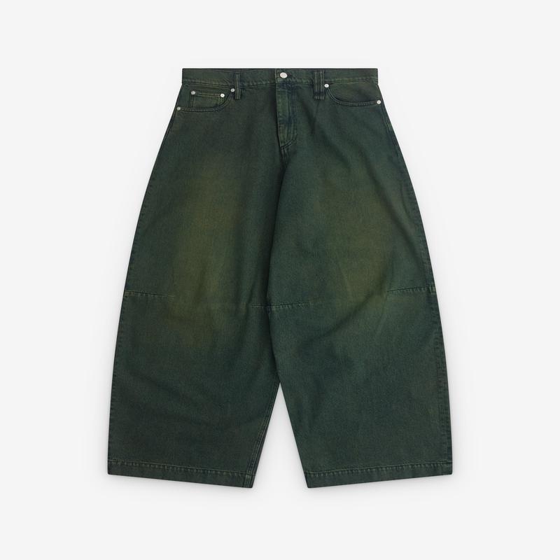 Simone Rocha - Mens Wide Leg Puddle Jeans - (Green)