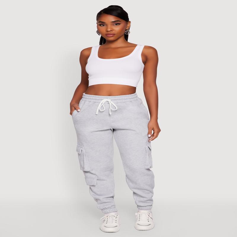 Drawstring Waist Utility Sweatpants