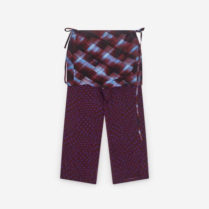 Dries Van Noten - Womens Printed Skirt Pants - (Aubergine)