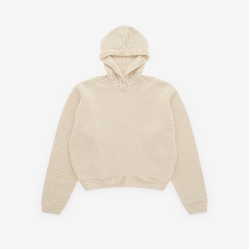 Lemaire - Womens Sweater With Hood - (Light Cream)