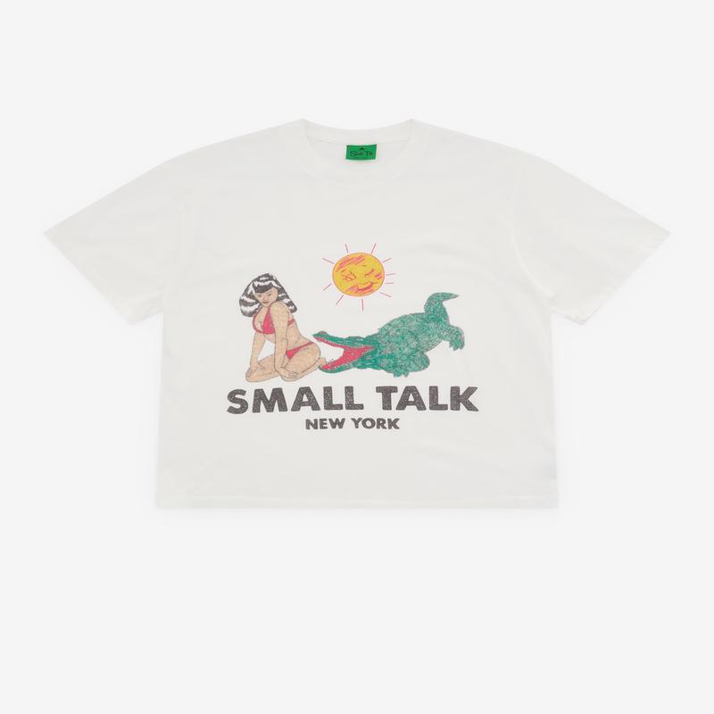 Small Talk - Mens Gator Girl T-Shirt - (White)