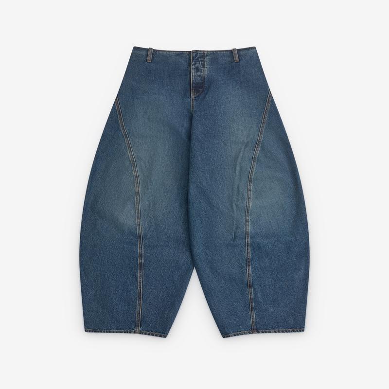 Alaa - Women's Denim Cargo Pants - (Blue)