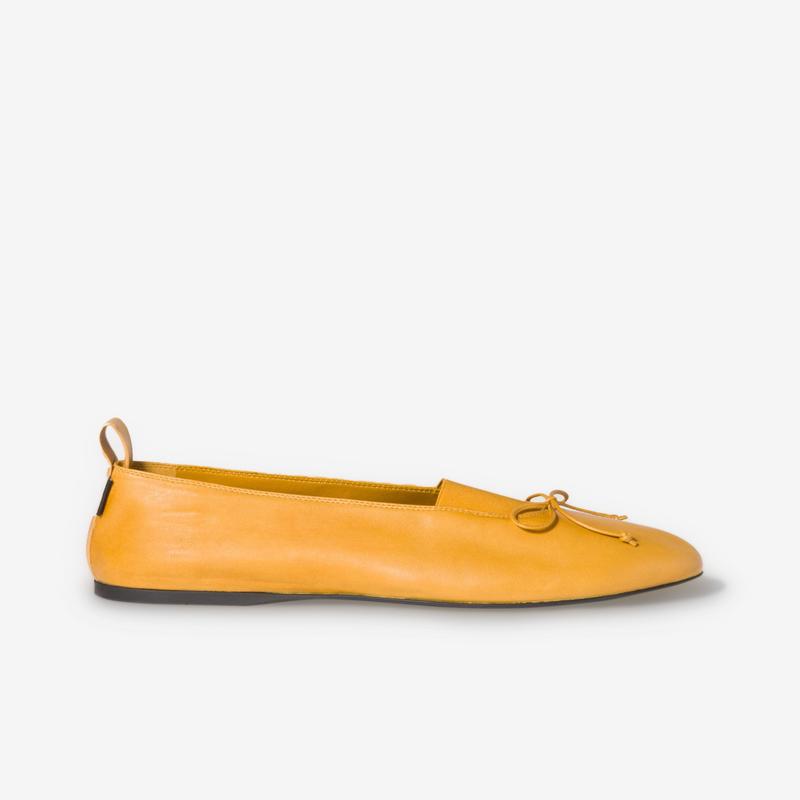 Miu Miu - Womens lan Nappa Leather Ballerinas - (Sunny Yellow)
