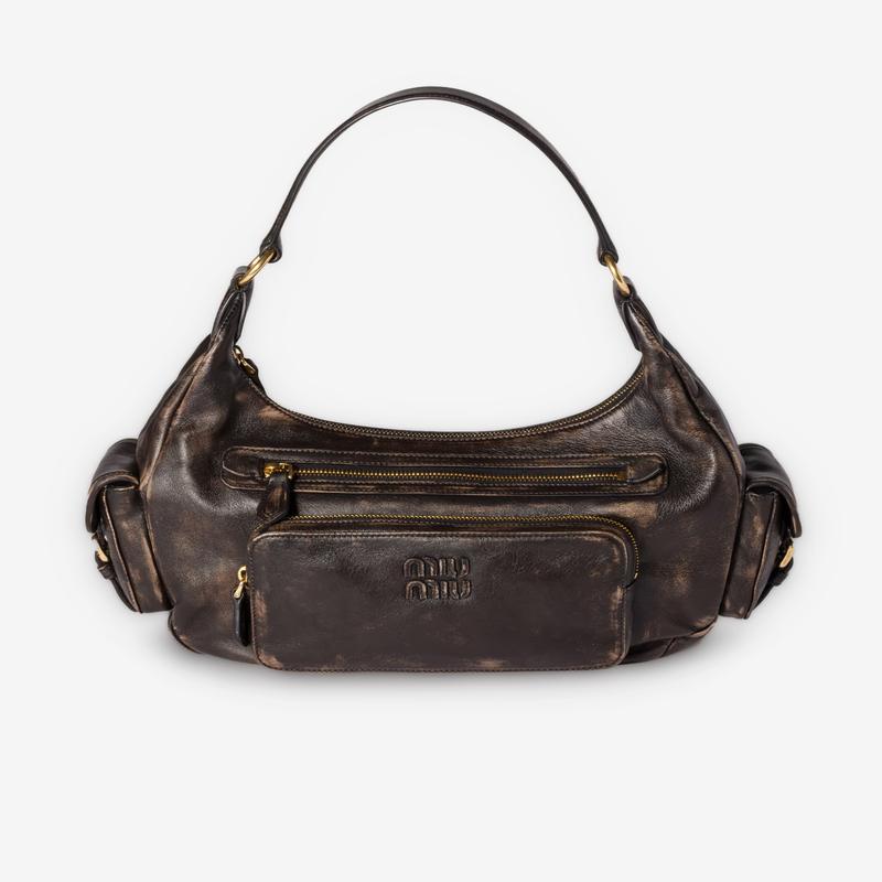 Miu Miu - Womens Pocket Nappa Leather Bag - (Coffee)