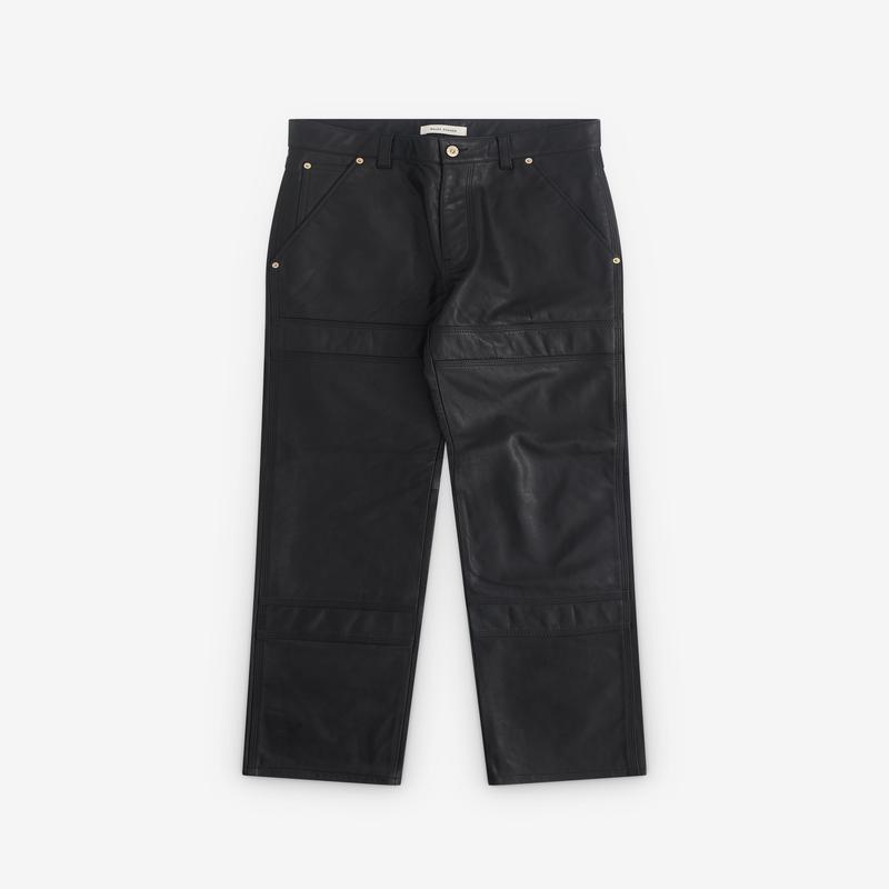 Wales Bonner - Mens Leather Trouser - (Black)