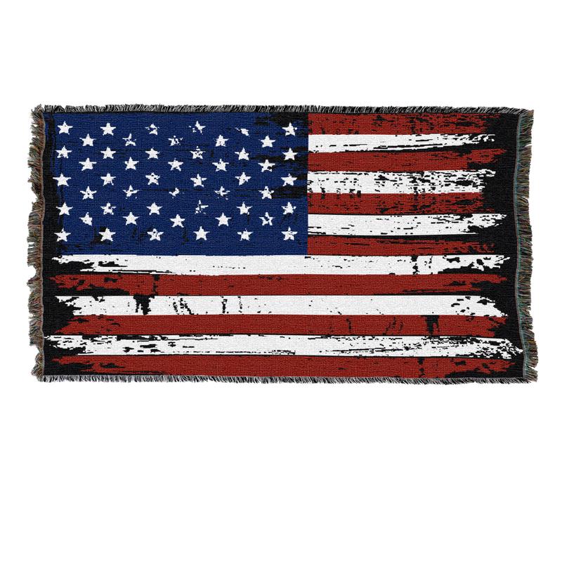 American Flag Distressed Blanket