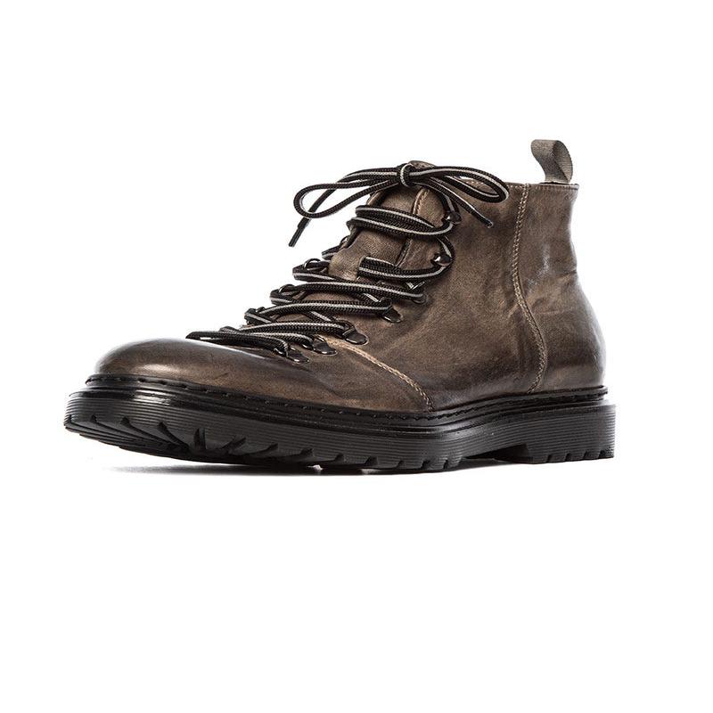 FERDY LEATHER BOOTS IN GREY