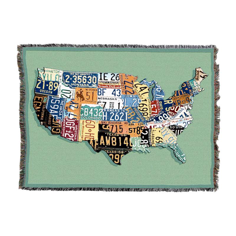 USA License Plate Blanket