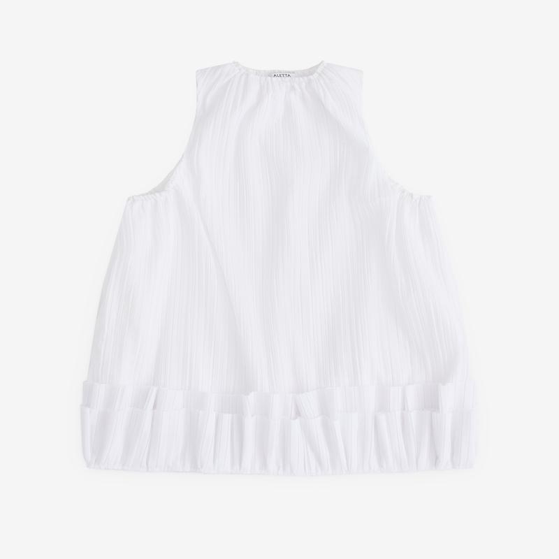 Aletta - Women's Pleated Dress - (White)