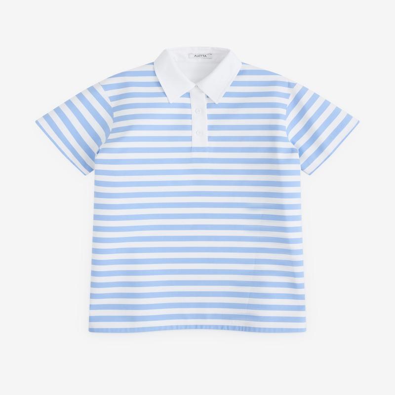 Aletta - Women's Rugby Polo Dress - (Blue Stripe)