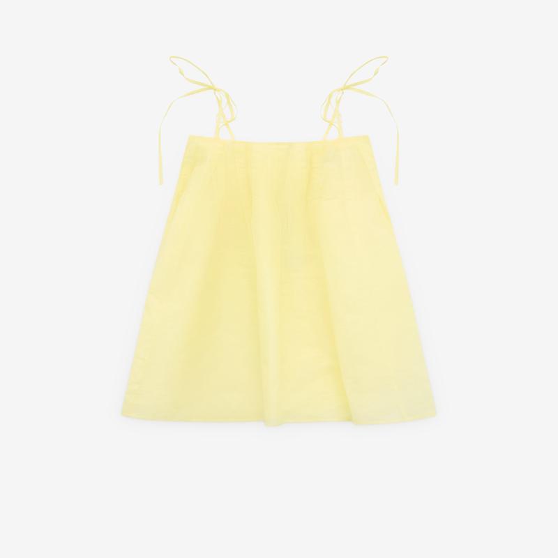 Aletta - Women's Square Neck Dress - (Yellow)