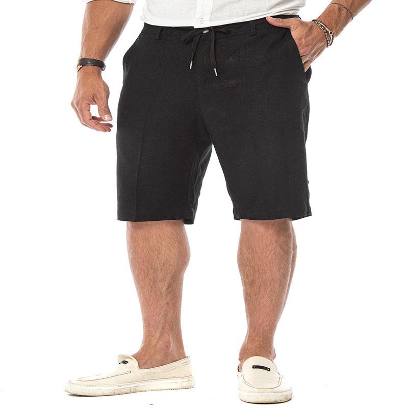 MASON LINEN SHORTS IN BLACK