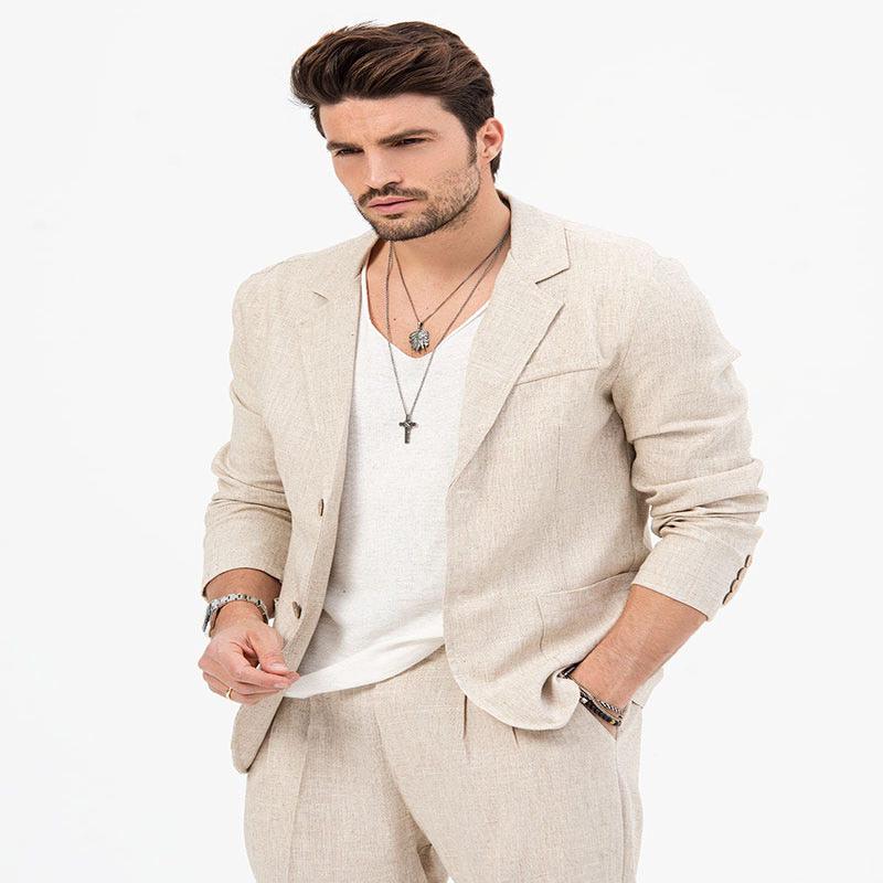 TITOS SINGLE BREASTED BLAZER IN BEIGE