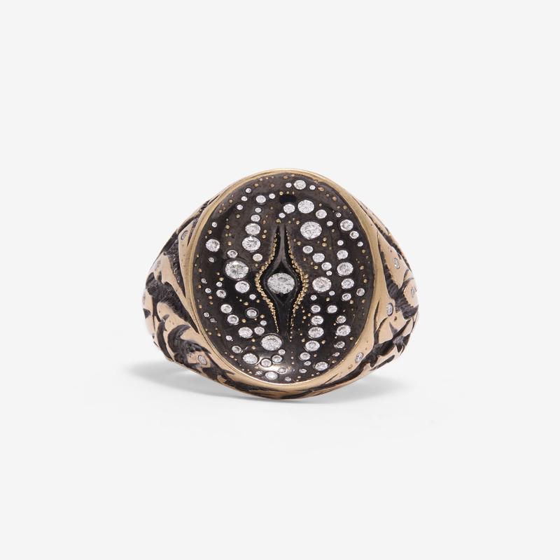 Castro - Bird Galaxy Signet Ring - (Black)