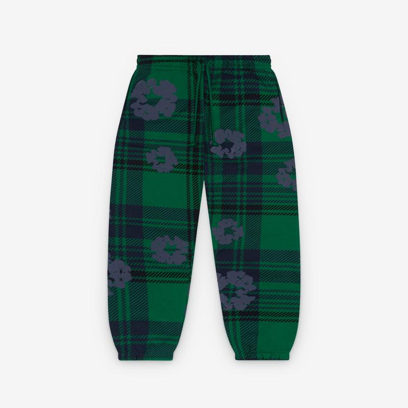 Denim Tears - Men's Plaid Cotton Wreath Sweatpant - (Green)