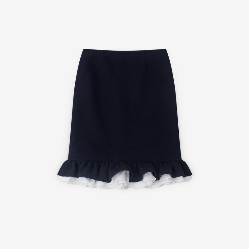 SHUSHU/TONG - Womens Bud Frap Skirt - (Navy)