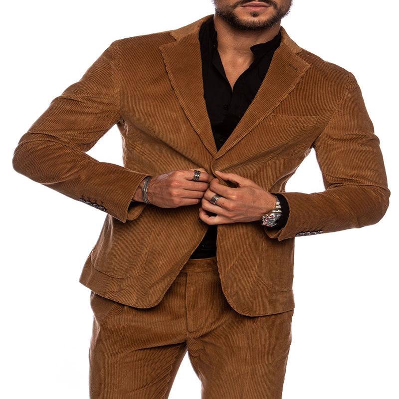 BARAN SINGLE BREASTED BLAZER IN CARAMEL