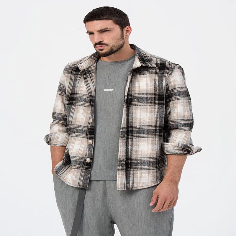 JACK JACKET IN CREAM AND GREY