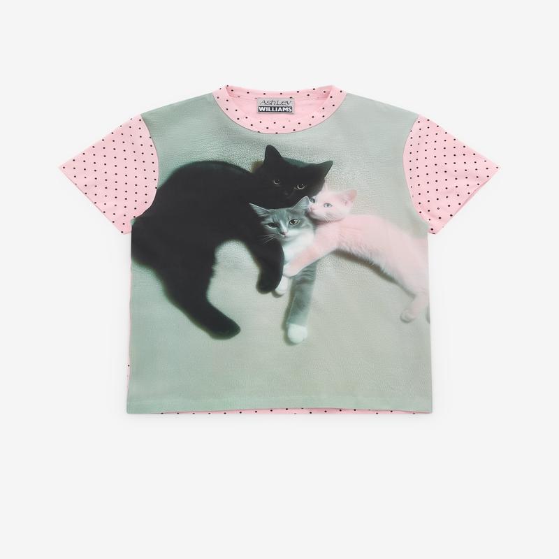 Ashley Williams - Womens Baby Tee - (Kitten Print)