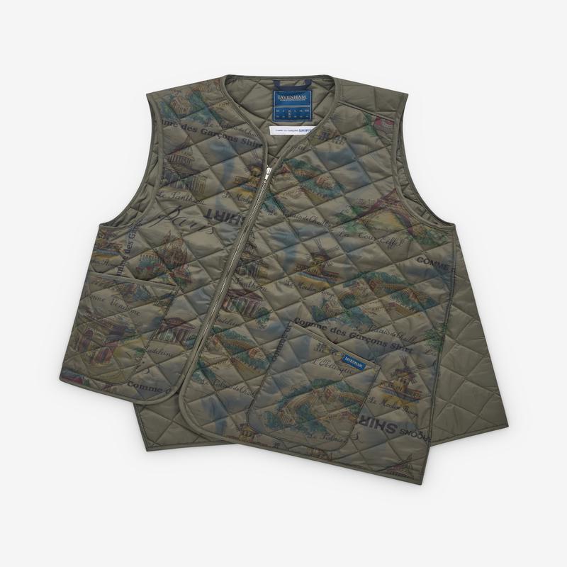 CDG Shirt - Men's Lavenham Bias Quilted Vest - (Dark Khaki)