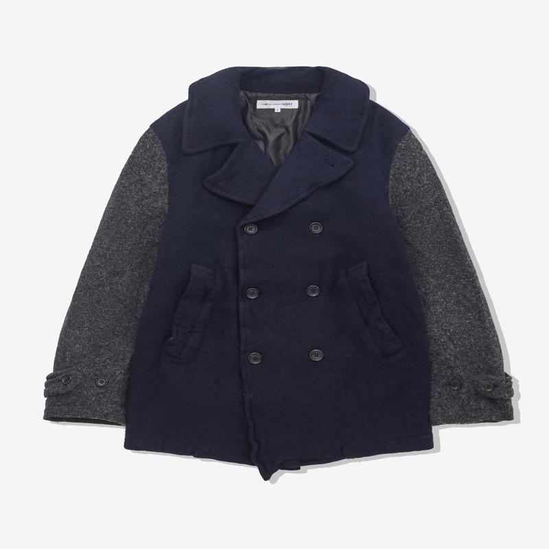CDG Shirt - Mens Contrast Panelled Jacket - (Navy/Grey)