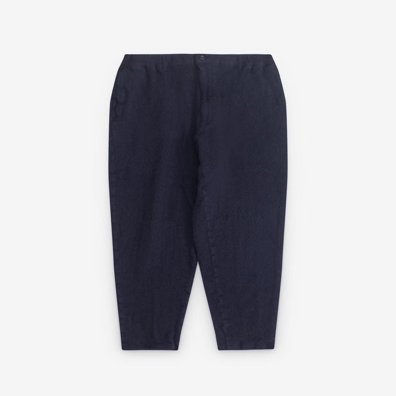 CDG Shirt - Mens Wool Tweed Tapered Trousers - (Navy)