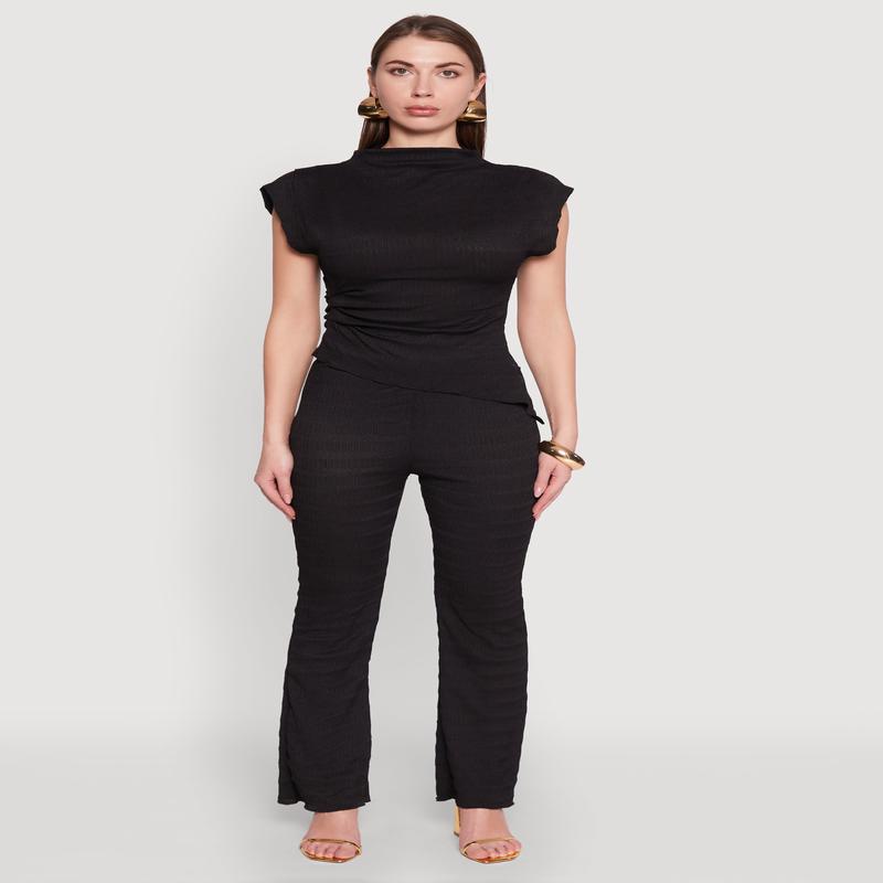 Shadow Stripe Textured Knit Pants