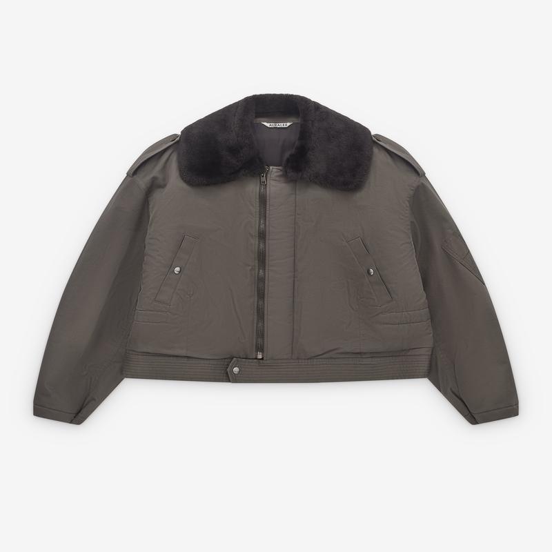 Auralee - Mens Washed Finx Cotton Gabardine Flight Blouson - (Deep Olive)