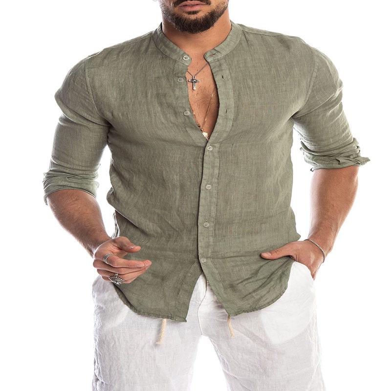 OTIS LINEN SHIRT IN GREEN