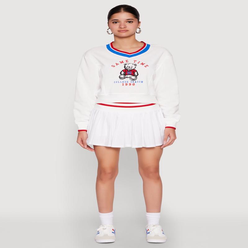 Varsity Stripe Waistband Tennis Skirt