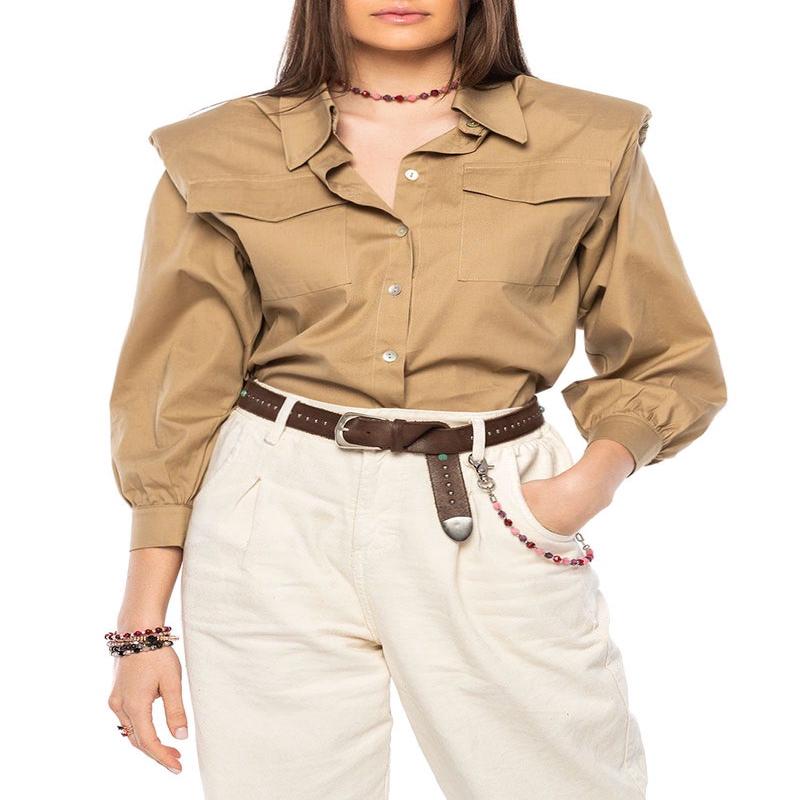 ALAINA CASUAL SHIRT IN CAMEL