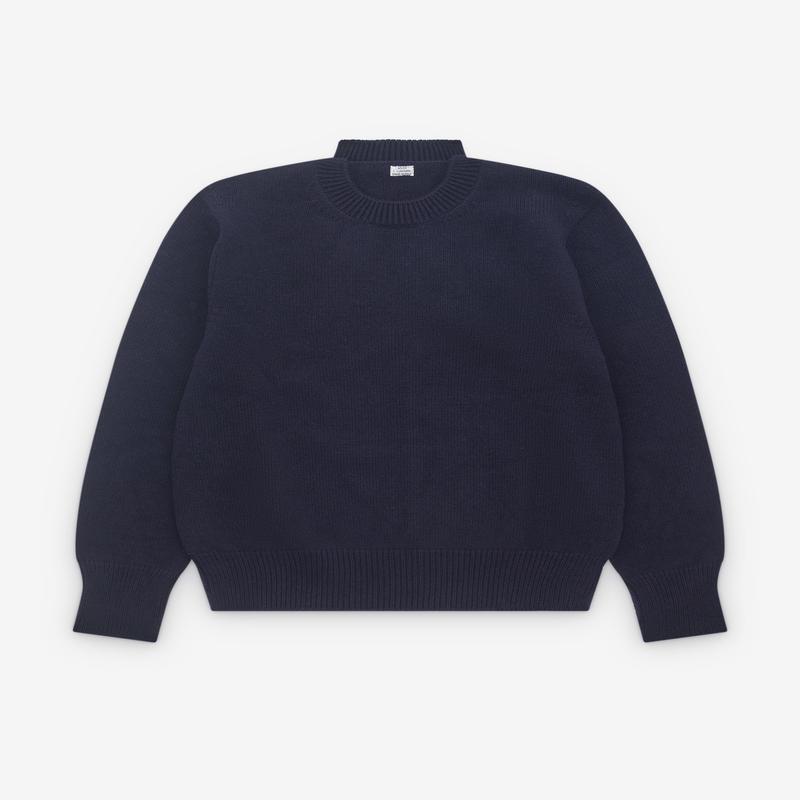 Salon C. Lundman - Men's Chunky O Neck Knit - (Navy)