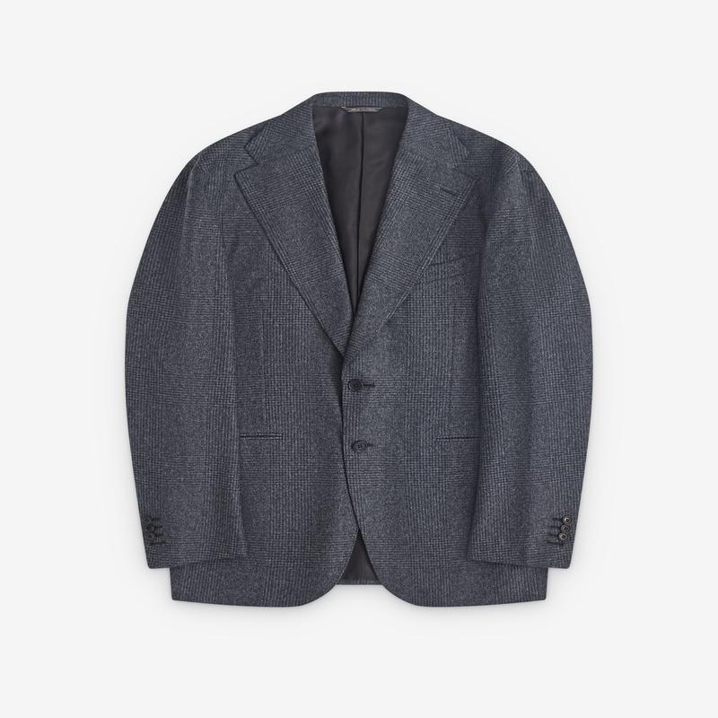 Salon C. Lundman - Men's Single Breasted Blazer - (Dark Grey Melange)