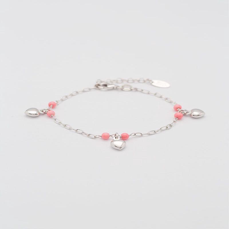 KIDS BRACELETS WITH HEARTS IN PINK UNICA